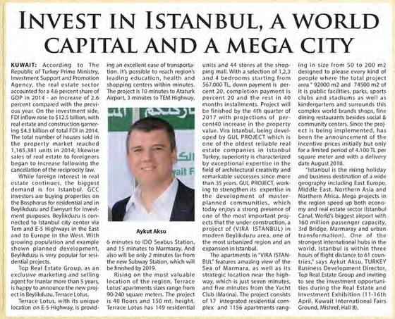 Clipping from Kuwait Times, 13 April 2016