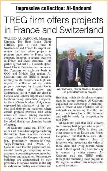 Clipping from Kuwait Times, 16 November 2015