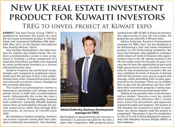 Clipping from Kuwait Times, 24 April 2013